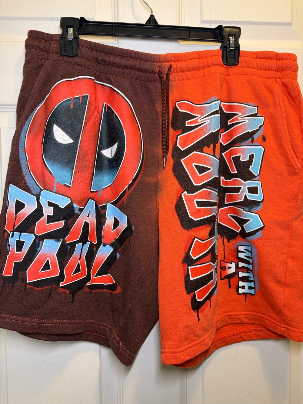 Marvel Dead Pool Red Fleece shorts